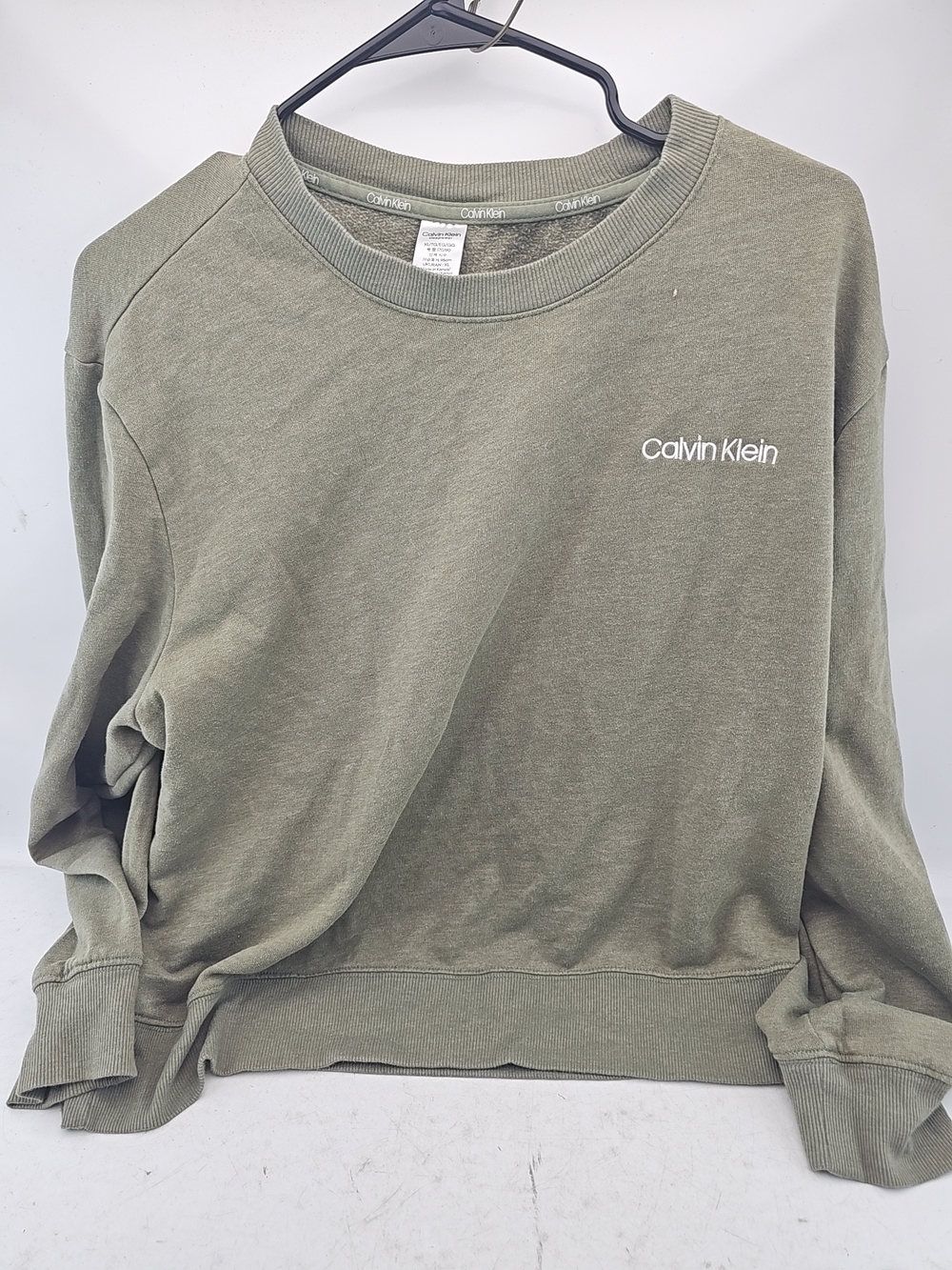 Calvin Klein Olive Green Sleepwear Sweatshirt